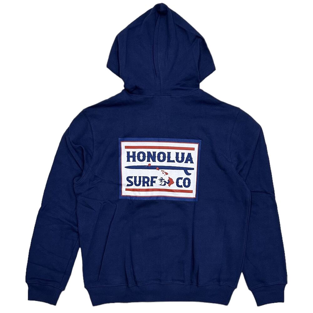 Honolua Surf Co. Men's Hawaii Badge Full Zip Hoodie Sweatshirt in Small Navy